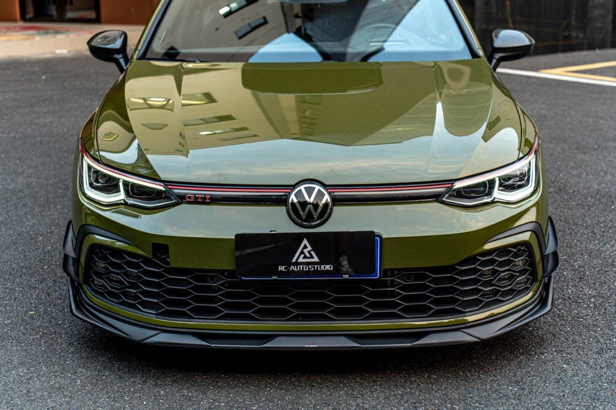 Volkswagen GTI & R-line MK8 2022 2023 2024 with Aftermarket Parts - AE Style Front Lip?Carbon Fiber?from ArmorExtend