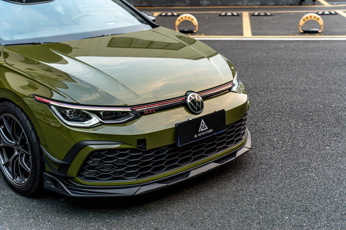 Volkswagen GTI & R-line MK8 2022 2023 2024 with Aftermarket Parts - AE Style Front Lip?Carbon Fiber?from ArmorExtend