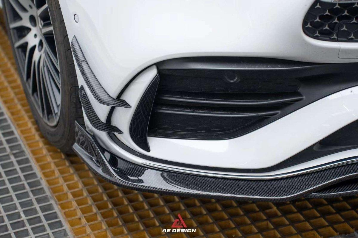 Mercedes Benz C-Class C300 (with sport-package bumper) W206 2021 2022 2023 2024 with Aftermarket Parts - AE Style Front Lip Carbon Fiber from ArmorExtend