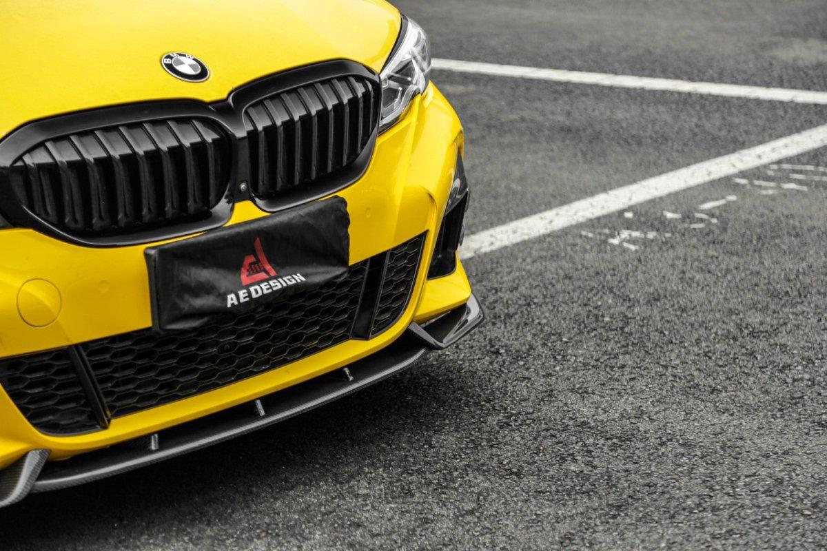 BMW 3 Series 330i M340i G20 Pre-LCI 2019 2020 2021 2022?with Aftermarket Parts - AE Style Front Lip Carbon Fiber from?ArmorExtend