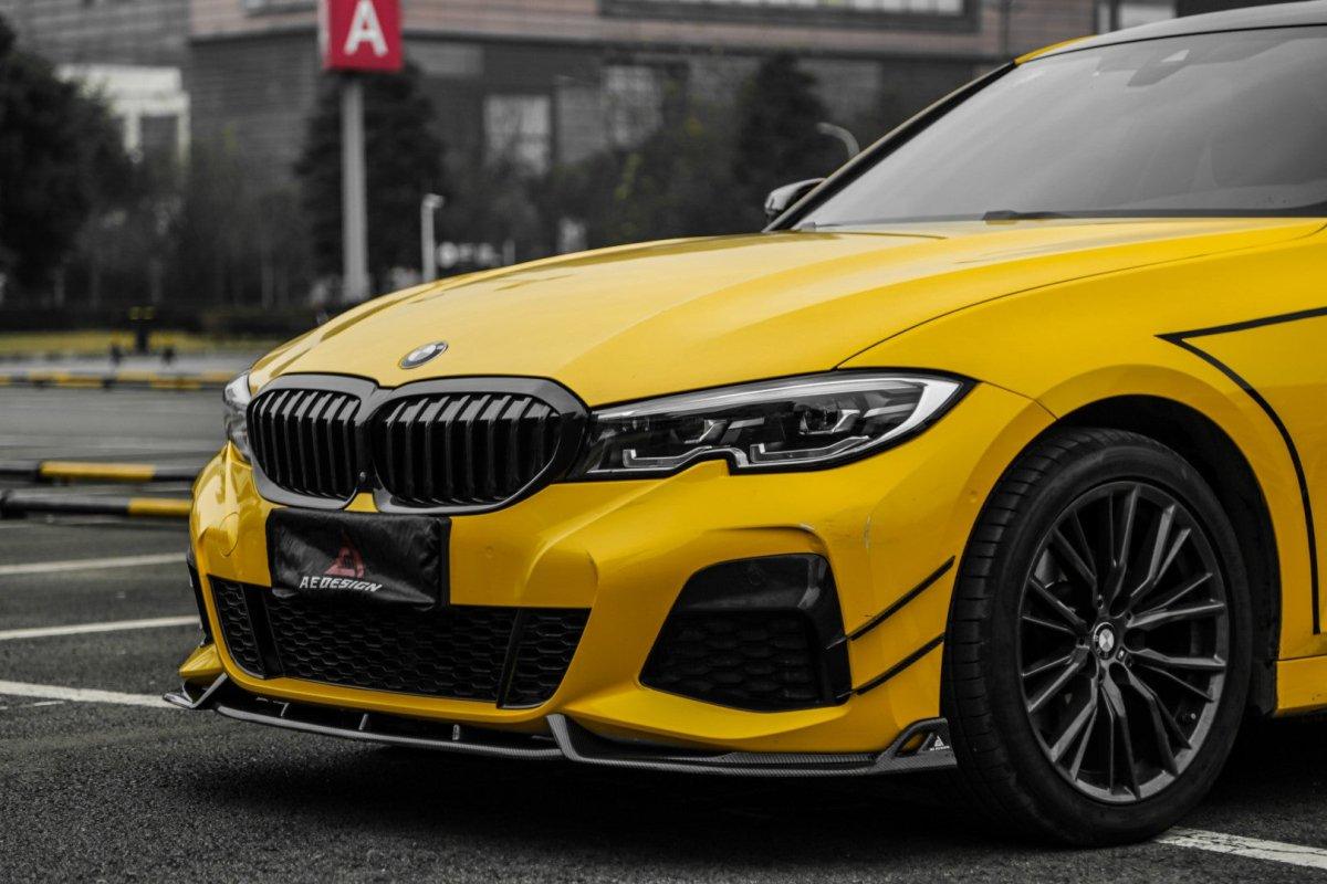 BMW 3 Series 330i M340i G20 Pre-LCI 2019 2020 2021 2022?with Aftermarket Parts - AE Style Front Lip Carbon Fiber from?ArmorExtend