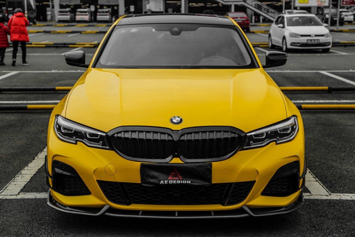 BMW 3 Series 330i M340i G20 Pre-LCI 2019 2020 2021 2022?with Aftermarket Parts - AE Style Front Lip Carbon Fiber from?ArmorExtend