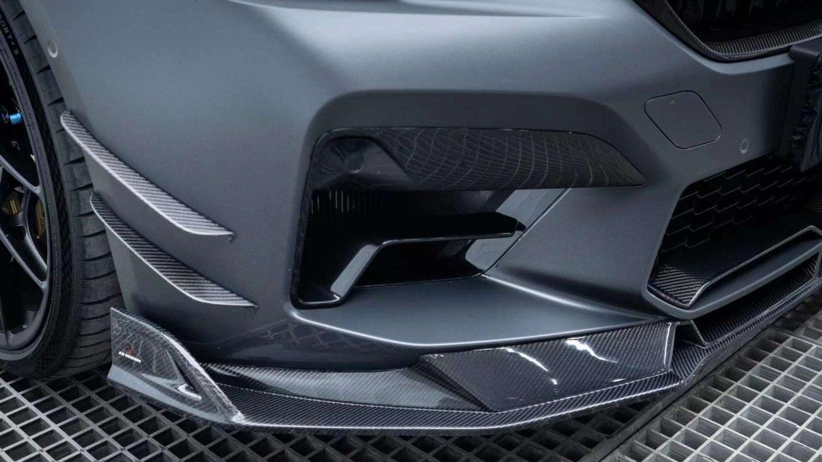 BMW M5 / M5C F90 Pre-LCI 2018 2019 2020 & M5 / M5C F90 LCI 2021 2022 2023 2024 With Aftermarket Parts - AE Lower Lip & Middle Lip?Carbon Fiber from ArmorExtend