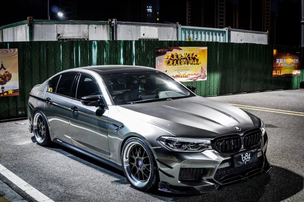 BMW M5 / M5C F90 Pre-LCI 2018 2019 2020 & M5 / M5C F90 LCI 2021 2022 2023 2024 With Aftermarket Parts - AE Lower Lip & Middle Lip?Carbon Fiber from ArmorExtend