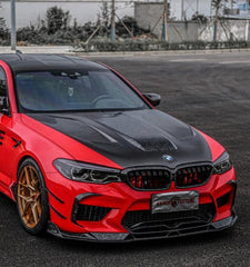 BMW M5 / M5C F90 Pre-LCI 2018 2019 2020 & M5 / M5C F90 LCI 2021 2022 2023 2024 With Aftermarket Parts - AE Lower Lip & Middle Lip?Carbon Fiber from ArmorExtend