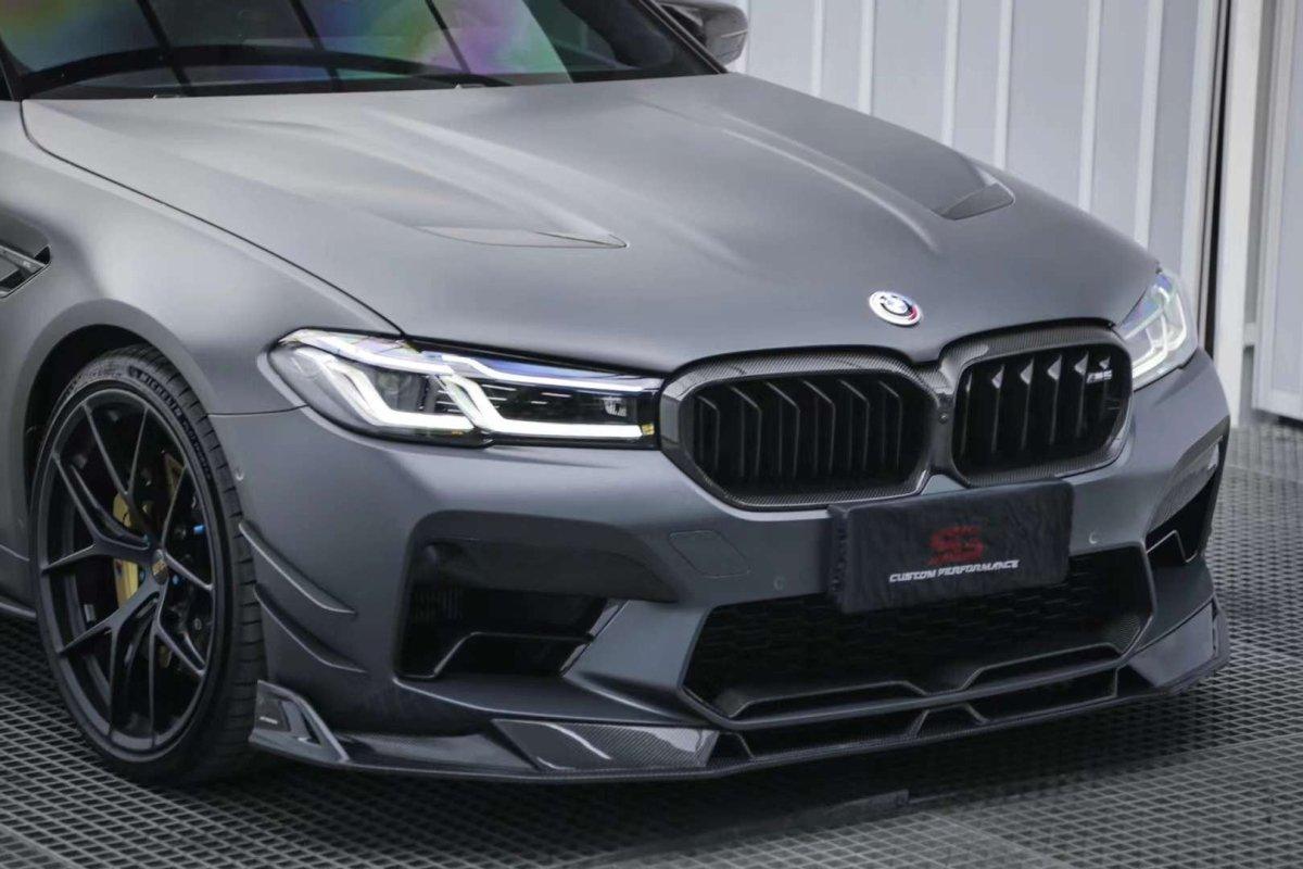 BMW M5 / M5C F90 Pre-LCI 2018 2019 2020 & M5 / M5C F90 LCI 2021 2022 2023 2024 With Aftermarket Parts - AE Lower Lip & Middle Lip?Carbon Fiber from ArmorExtend