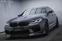 BMW M5 / M5C F90 Pre-LCI 2018 2019 2020 & M5 / M5C F90 LCI 2021 2022 2023 2024 With Aftermarket Parts - AE Lower Lip & Middle Lip?Carbon Fiber from ArmorExtend