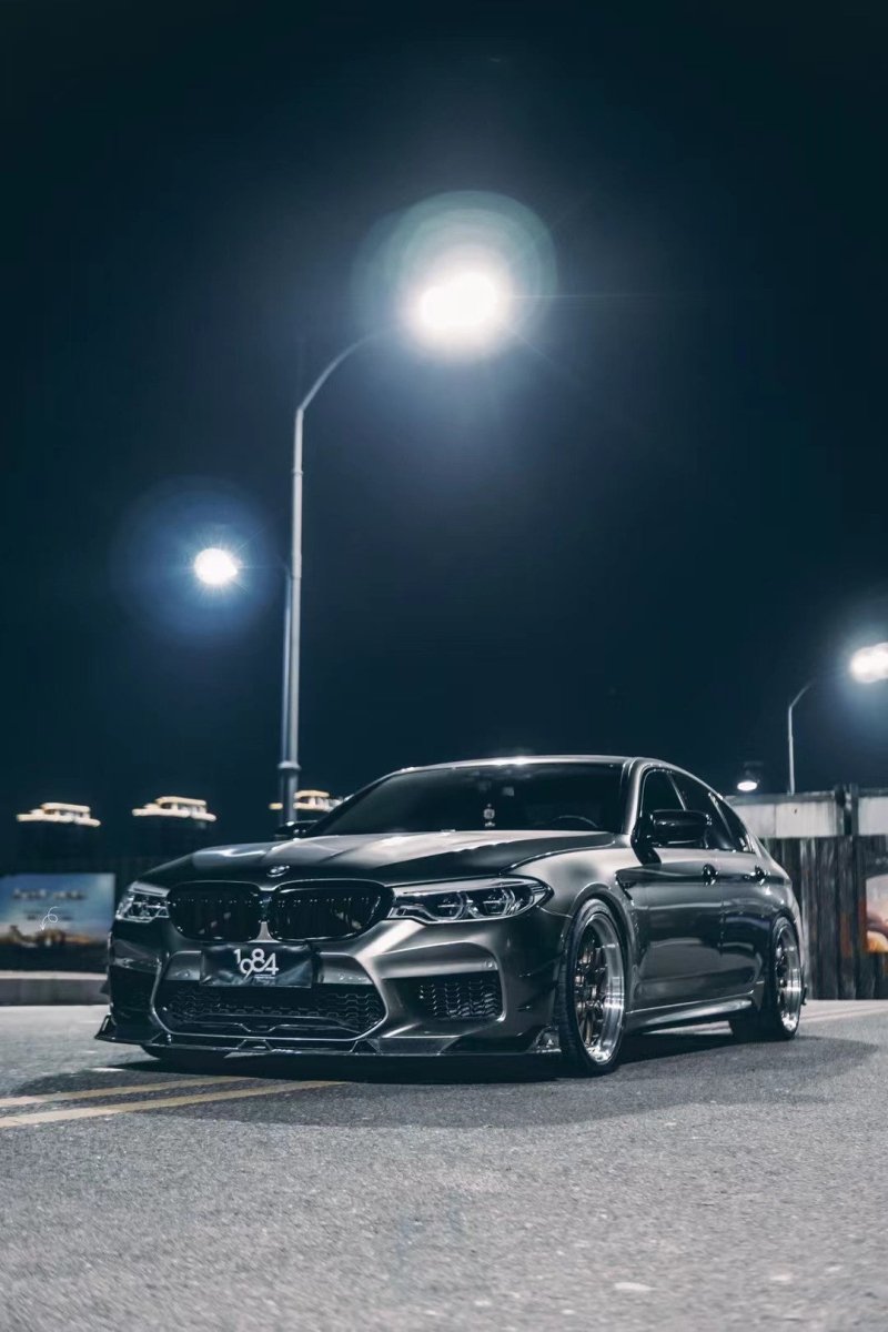 BMW M5 / M5C F90 Pre-LCI 2018 2019 2020 & M5 / M5C F90 LCI 2021 2022 2023 2024 With Aftermarket Parts - AE Lower Lip & Middle Lip?Carbon Fiber from ArmorExtend