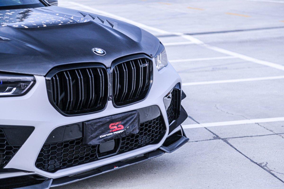 BWM X5M X5MC F95 Pre-LCI 2020 2021 2022 2023 with Aftermarket Parts - AE Style Front Lip Carbon Fiber from?ArmorExtend