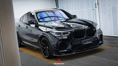 BMW X6M X6MC F96 Pre-LCI 2020 2021 2022 2023 with Aftermarket Parts - AE Style Front Lip Carbon Fiber from ArmorExtend