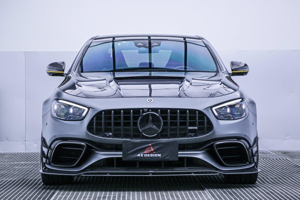 Mercedes Benz E63 W213 2021 2022 2023 2024 with Aftermarket Parts - AE Front Lip?Carbon Fiber?from ArmorExtend