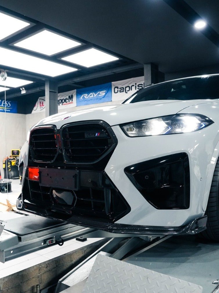 BMW X5M X5MC F95 & X6M X6MC F96 2024-ON (LCI) With Aftermarket Parts - AE Style Front Lip Carbon Fiber?from ArmorExtend