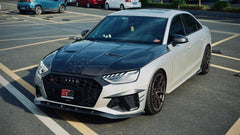 Audi RS4 B9 B9.5 2018-ON & S4 / A4 / A4 Allroad / A4 Avant B9 B9.5 2017 2018 2019 2020 2021 2022 2023 2024 with Aftermarket Parts - AE Style Hood Bonnet Carbon Fiber from ArmorExtend