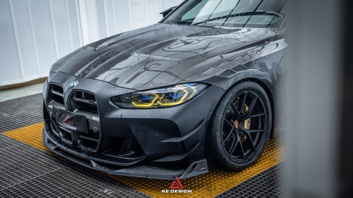 BMW M3 G80 G81 & M4 G82 G83 2021 2022 2023 2024 with Aftermarket Parts - AE?Style Hood?Carbon Fiber from ArmorExtend