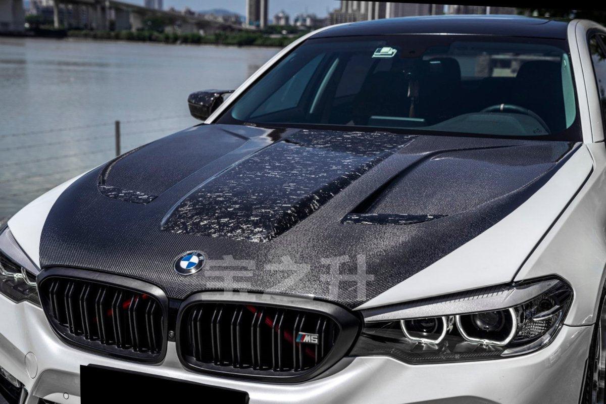 BMW 5 series M550 540 530 G30 (fits both Pre-LCI & LCI) 2017 2018 2019 2020 2021 2022 2023 2024 & M5 M5C F90 (Fits Both Pre-LCI & LCI) 2018 2019 2020 2021 2022 2023 2024 with Aftermarket Parts - AE Style?Hood Bonnet?Carbon Fiber?from?ArmorExtend