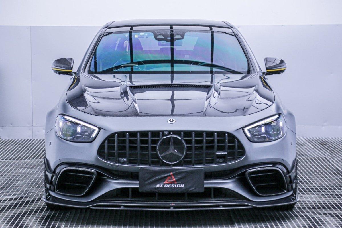 Mercedes Benz E63 E63S W213 2017 2018 2019 2020 2021 2022 2023 2024 with Aftermarket Parts - AE Hood Bonnet Carbon Fiber from ArmorExtend