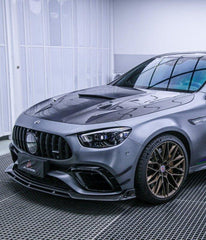 Mercedes Benz E63 E63S W213 2017 2018 2019 2020 2021 2022 2023 2024 with Aftermarket Parts - AE Hood Bonnet Carbon Fiber from ArmorExtend