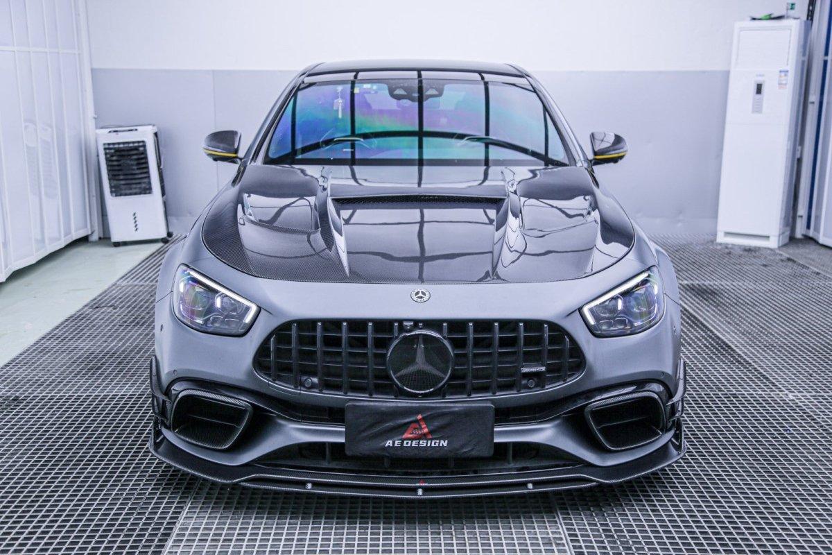 Mercedes Benz E63 E63S W213 2017 2018 2019 2020 2021 2022 2023 2024 with Aftermarket Parts - AE Hood Bonnet Carbon Fiber from ArmorExtend