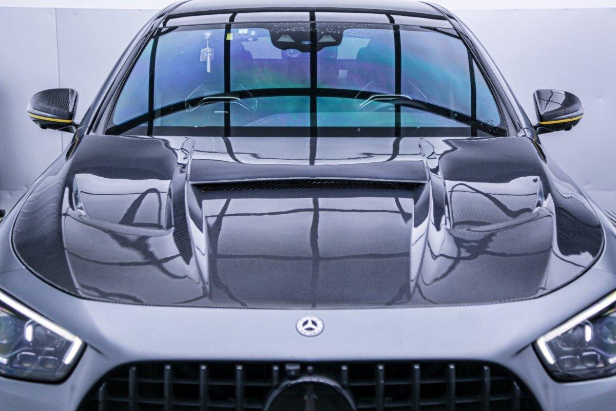 Mercedes Benz E63 E63S W213 2017 2018 2019 2020 2021 2022 2023 2024 with Aftermarket Parts - AE Hood Bonnet Carbon Fiber from ArmorExtend