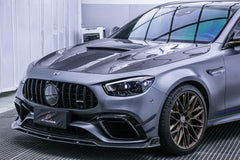 Mercedes Benz E63 E63S W213 2017 2018 2019 2020 2021 2022 2023 2024 with Aftermarket Parts - AE Hood Bonnet Carbon Fiber from ArmorExtend