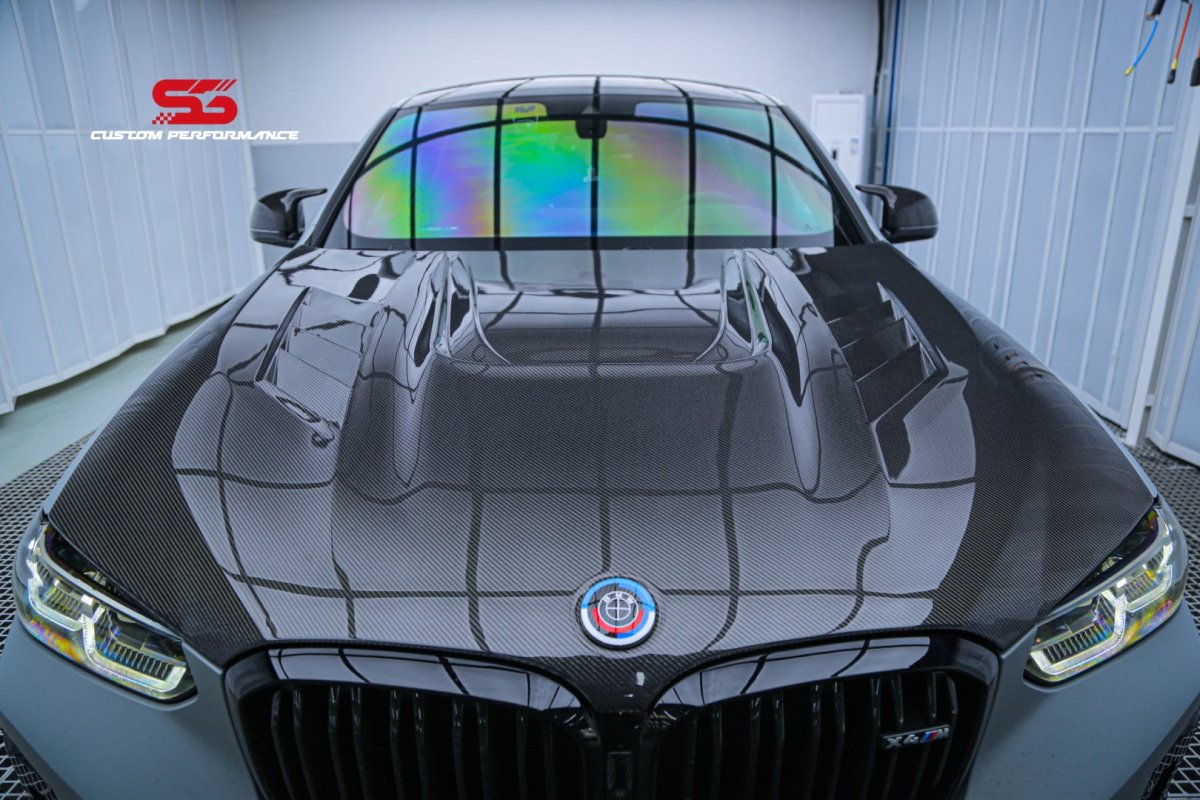 BMW X3 G01 & X3M X3MC F97 (Fits Both Pre-LCI & LCI) 2019 2020 2021 2022 2023 2024 & X4 G02 & X4M X4MC F98 (Fits Both Pre-LCI & LCI) 2019 2020 2021 2022 2023 2024 with Aftermarket Parts - AE Style Hood Bonnet?Double-sided Carbon Fiber?from ArmorExtend