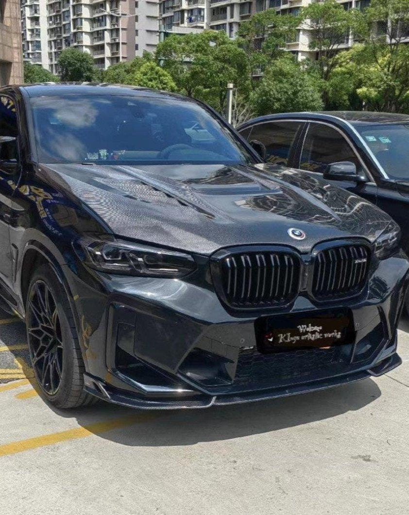 BMW X3 G01 & X3M X3MC F97 (Fits Both Pre-LCI & LCI) 2019 2020 2021 2022 2023 2024 & X4 G02 & X4M X4MC F98 (Fits Both Pre-LCI & LCI) 2019 2020 2021 2022 2023 2024 with Aftermarket Parts - AE Style Hood Bonnet?Double-sided Carbon Fiber?from ArmorExtend