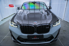 BMW X3 G01 & X3M X3MC F97 (Fits Both Pre-LCI & LCI) 2019 2020 2021 2022 2023 2024 & X4 G02 & X4M X4MC F98 (Fits Both Pre-LCI & LCI) 2019 2020 2021 2022 2023 2024 with Aftermarket Parts - AE Style Hood Bonnet?Double-sided Carbon Fiber?from ArmorExtend