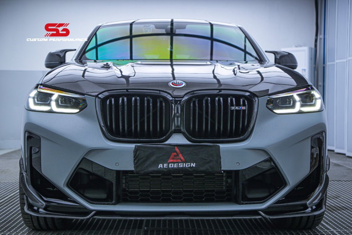 BMW X3 G01 & X3M X3MC F97 (Fits Both Pre-LCI & LCI) 2019 2020 2021 2022 2023 2024 & X4 G02 & X4M X4MC F98 (Fits Both Pre-LCI & LCI) 2019 2020 2021 2022 2023 2024 with Aftermarket Parts - AE Style Hood Bonnet?Double-sided Carbon Fiber?from ArmorExtend