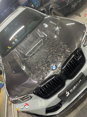 BMW X3 G01 & X3M X3MC F97 (Fits Both Pre-LCI & LCI) 2019 2020 2021 2022 2023 2024 & X4 G02 & X4M X4MC F98 (Fits Both Pre-LCI & LCI) 2019 2020 2021 2022 2023 2024 with Aftermarket Parts - AE Style Hood Bonnet?Double-sided Carbon Fiber?from ArmorExtend