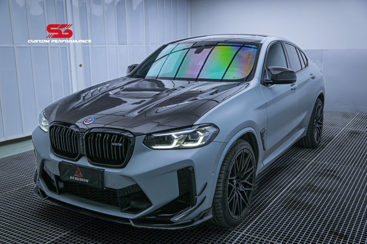 BMW X3 G01 & X3M X3MC F97 (Fits Both Pre-LCI & LCI) 2019 2020 2021 2022 2023 2024 & X4 G02 & X4M X4MC F98 (Fits Both Pre-LCI & LCI) 2019 2020 2021 2022 2023 2024 with Aftermarket Parts - AE Style Hood Bonnet?Double-sided Carbon Fiber?from ArmorExtend