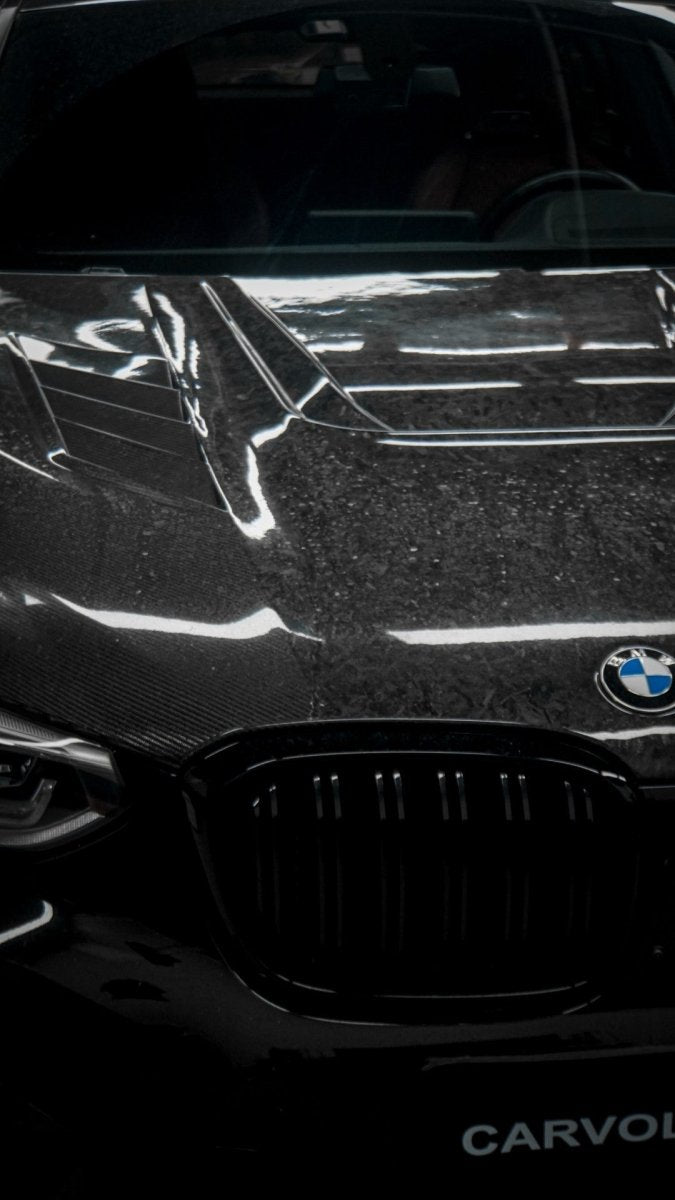 BMW X3 G01 & X3M X3MC F97 (Fits Both Pre-LCI & LCI) 2019 2020 2021 2022 2023 2024 & X4 G02 & X4M X4MC F98 (Fits Both Pre-LCI & LCI) 2019 2020 2021 2022 2023 2024 with Aftermarket Parts - AE Style Hood Bonnet?Double-sided Carbon Fiber?from ArmorExtend