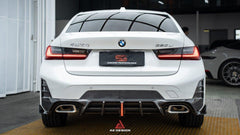 BMW 3 Series 330i (With M-Package Bumper, does not fit base model) M340i LCI G20 G21 2023 2024 with Aftermarket Parts - AE V1 Style Rear Diffuser & Canards Carbon Fiber from?ArmorExtend
