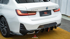 BMW 3 Series 330i (With M-Package Bumper, does not fit base model) M340i LCI G20 G21 2023 2024 with Aftermarket Parts - AE V1 Style Rear Diffuser & Canards Carbon Fiber from?ArmorExtend