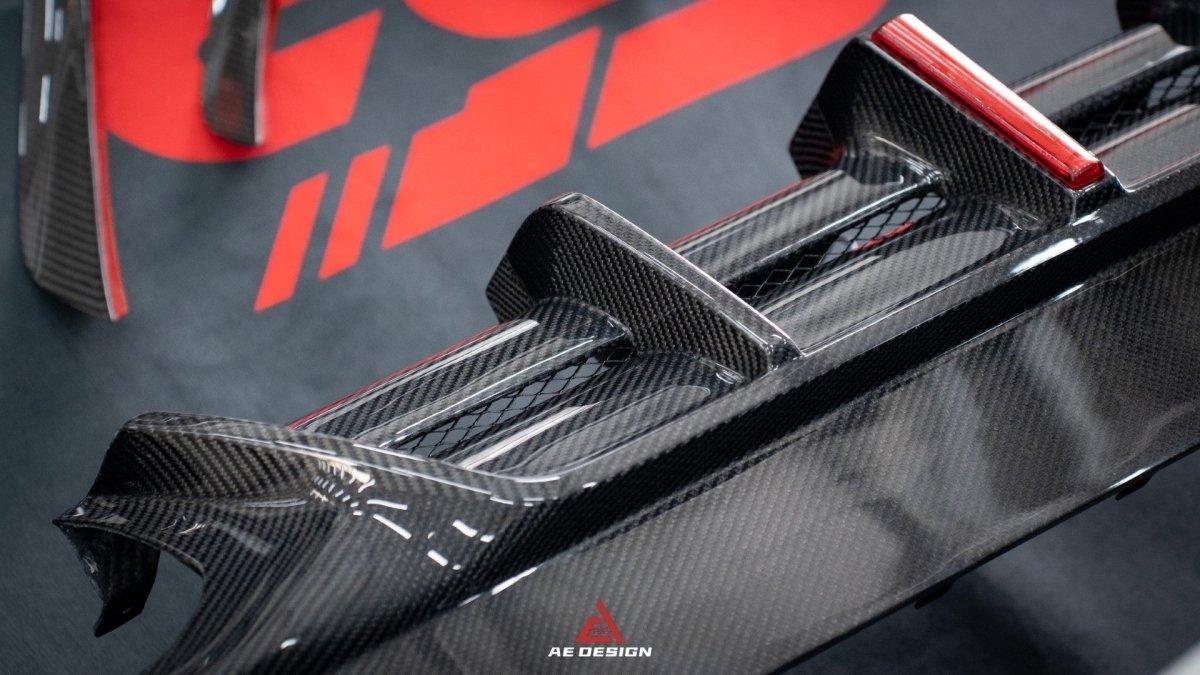 BMW 3 Series 330i (With M-Package Bumper, does not fit base model) M340i LCI G20 G21 2023 2024 with Aftermarket Parts - AE V1 Style Rear Diffuser & Canards Carbon Fiber from?ArmorExtend