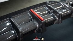 BMW 3 Series 330i (With M-Package Bumper, does not fit base model) M340i LCI G20 G21 2023 2024 with Aftermarket Parts - AE V1 Style Rear Diffuser & Canards Carbon Fiber from?ArmorExtend