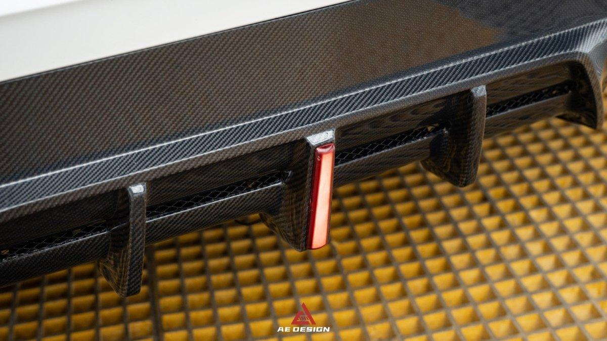 BMW 3 Series 330i (With M-Package Bumper, does not fit base model) M340i LCI G20 G21 2023 2024 with Aftermarket Parts - AE V1 Style Rear Diffuser & Canards Carbon Fiber from?ArmorExtend