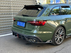 Audi S4 / A4 (With S-line Bumper) B9.5 2020 2021 2022 2023 2024 with Aftermarket Parts - AE / Plustic Style Rear Diffuser & Canards Carbon Fiber / ABS