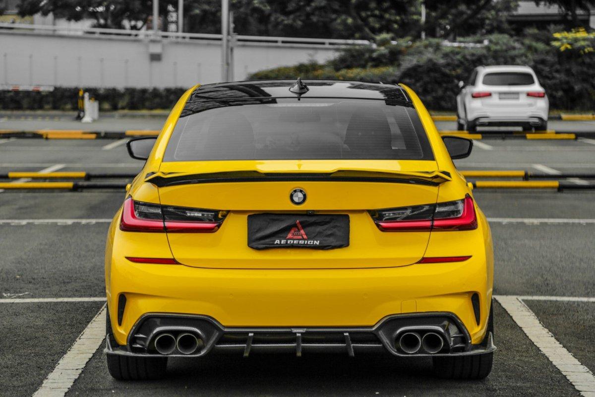 BMW 3 Series 330i M340i G20 Pre-LCI 2019 2020 2021 2022 with Aftermarket Parts - AE Style Rear Diffuser Carbon Fiber from ArmorExtend