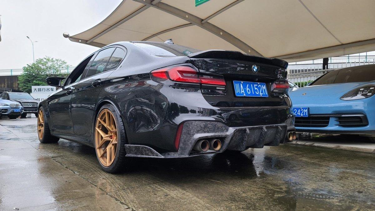 BMW M5/M5C F90 (Fits Both Pre-LCI & LCI) 2018 2019 2020 2021 2022 2023 2024?& 5 Series G30 540i (With M-Package Bumper) M550i (Fits Both Pre-LCI & LCI) 2017 2018 2019 2020 2021 2022 2023 2024 with Aftermarket Parts - AE Rear Diffuser?Carbon Fiber from ?ArmorExtend
