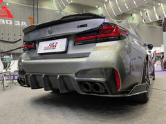 BMW M5/M5C F90 (Fits Both Pre-LCI & LCI) 2018 2019 2020 2021 2022 2023 2024?& 5 Series G30 540i (With M-Package Bumper) M550i (Fits Both Pre-LCI & LCI) 2017 2018 2019 2020 2021 2022 2023 2024 with Aftermarket Parts - AE Rear Diffuser?Carbon Fiber from ?ArmorExtend