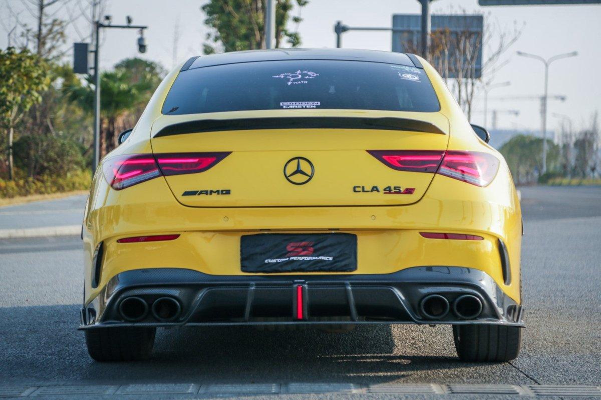 Mercedes Benz CLA45 CLA45S C118 2020 2021 2022 2023 2024 & CLA35 C118 2020 2021 2022 2023 2024 & CLA250 (With Sport Package Bumper) C118 2020 2021 2022 2023 2024 with Aftermarket Parts - AE Rear Diffuser?Carbon Fiber?from ?ArmorExtend
