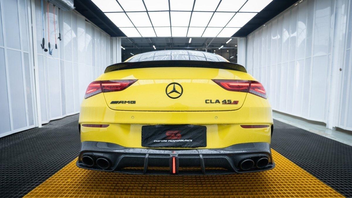 Mercedes Benz CLA45 CLA45S C118 2020 2021 2022 2023 2024 & CLA35 C118 2020 2021 2022 2023 2024 & CLA250 (With Sport Package Bumper) C118 2020 2021 2022 2023 2024 with Aftermarket Parts - AE Rear Diffuser?Carbon Fiber?from ?ArmorExtend