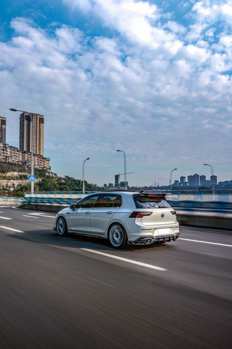 Volkswagen GTI & R-line MK8 2022 2023 2024 with Aftermarket Parts - AE Rear Diffuser?Carbon Fiber?from?ArmorExtend