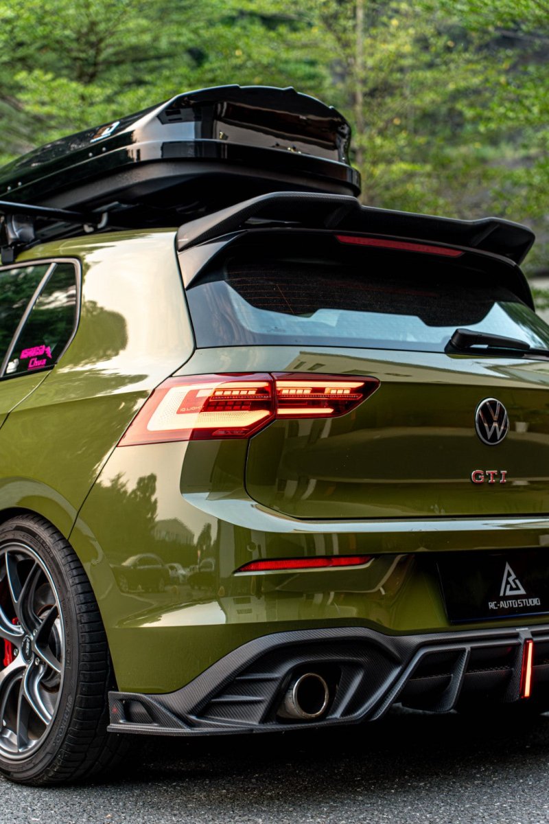 Volkswagen GTI & R-line MK8 2022 2023 2024 with Aftermarket Parts - AE Rear Diffuser?Carbon Fiber?from?ArmorExtend