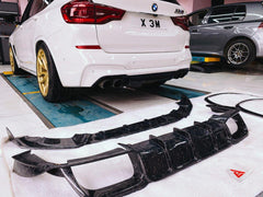 BMW X3M X3MC F97 (Fits Both Pre-LCI & LCI) 2019 2020 2021 2022 2023 2024 with Aftermarket Parts - AE V1 Style Rear Diffuser?Carbon Fiber from?ArmorExtend