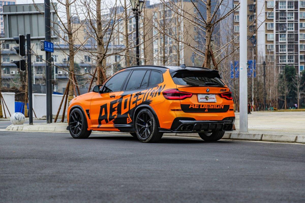 BMW X3M X3MC F97 (Fits Both Pre-LCI & LCI) 2019 2020 2021 2022 2023 2024 with Aftermarket Parts - AE V1 Style Rear Diffuser?Carbon Fiber from?ArmorExtend