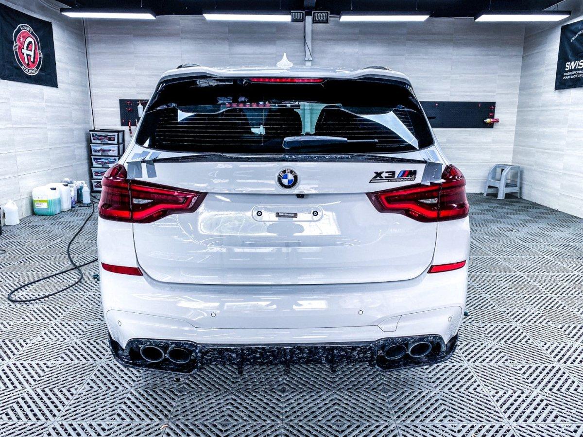 BMW X3M X3MC F97 (Fits Both Pre-LCI & LCI) 2019 2020 2021 2022 2023 2024 with Aftermarket Parts - AE V1 Style Rear Diffuser?Carbon Fiber from?ArmorExtend