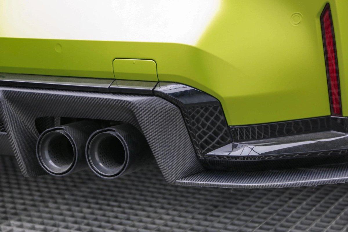 BMW M3 G80 G81 2021 2022 2023 2024 & M4 G82 G83 2021 2022 2023 2024 with Aftermarket Parts - AE V2 Style?Rear Diffuser & Canards Carbon Fiber from ?ArmorExtend