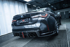 BMW M3 G80 G81 2021 2022 2023 2024 & M4 G82 G83 2021 2022 2023 2024 with Aftermarket Parts - AE V2 Style?Rear Diffuser & Canards Carbon Fiber from ?ArmorExtend