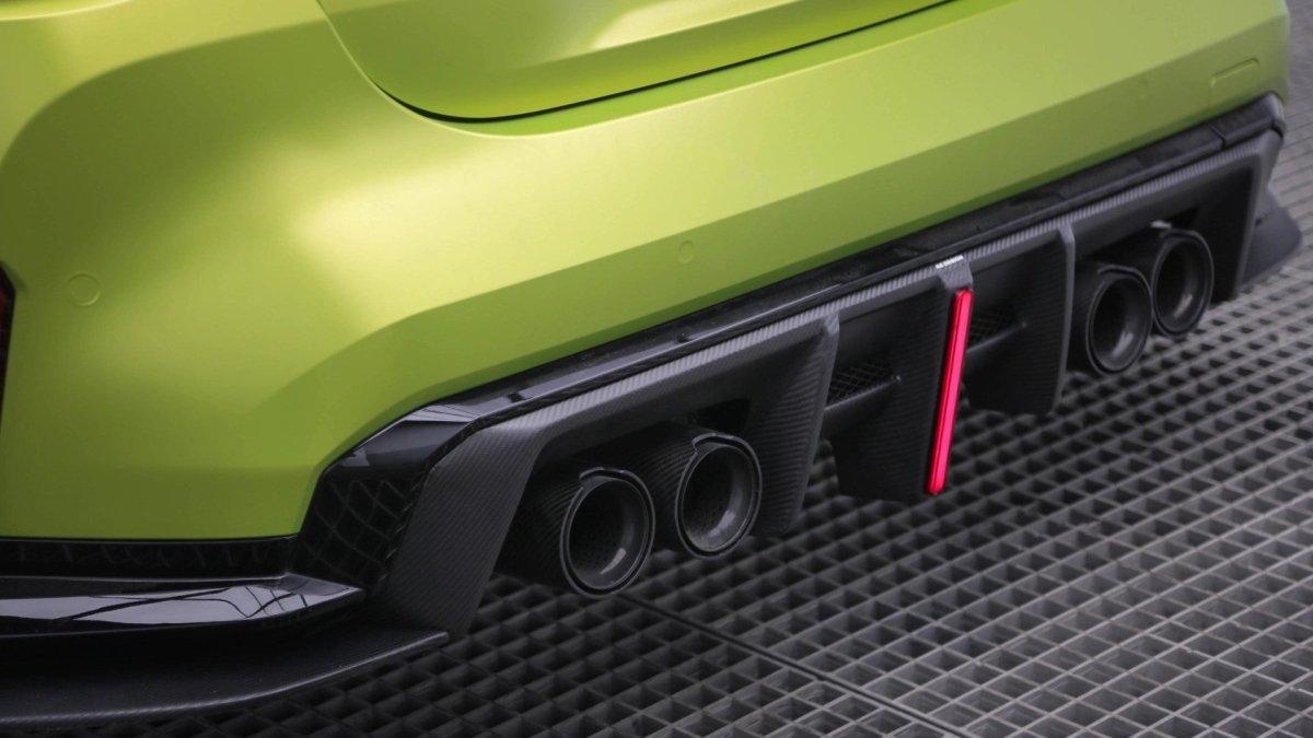 BMW M3 G80 G81 2021 2022 2023 2024 & M4 G82 G83 2021 2022 2023 2024 with Aftermarket Parts - AE V2 Style?Rear Diffuser & Canards Carbon Fiber from ?ArmorExtend
